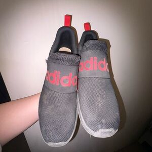 Adidas Black and Red Slip-On Sneakers